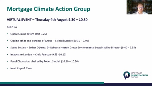 Mortgage Climate Action Group Event – 4th August 2022